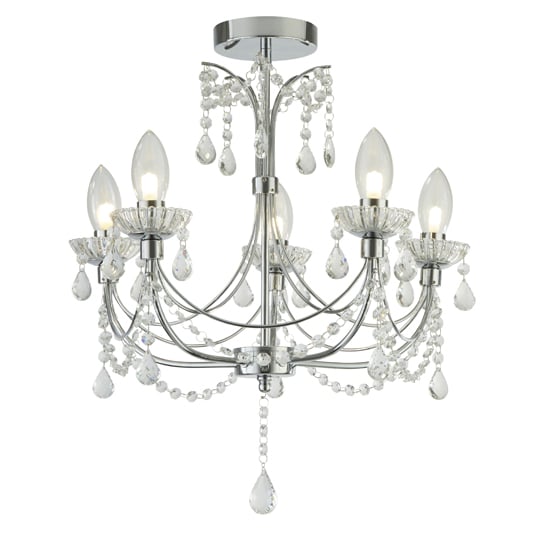 Product photograph of Autumn 5 Light Bathroom Chandalier With Crystal Ceiling Light from Furniture in Fashion