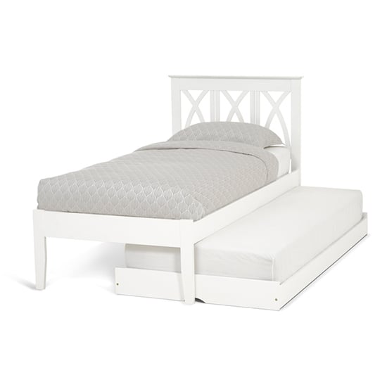 Autumn Hevea Wooden Single Bed And Guest Bed In Opal White_2