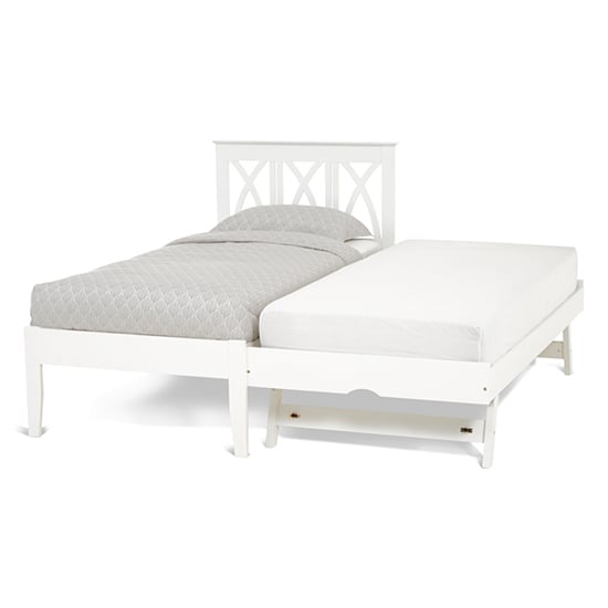 Autumn Hevea Wooden Single Bed And Guest Bed In Opal White_3