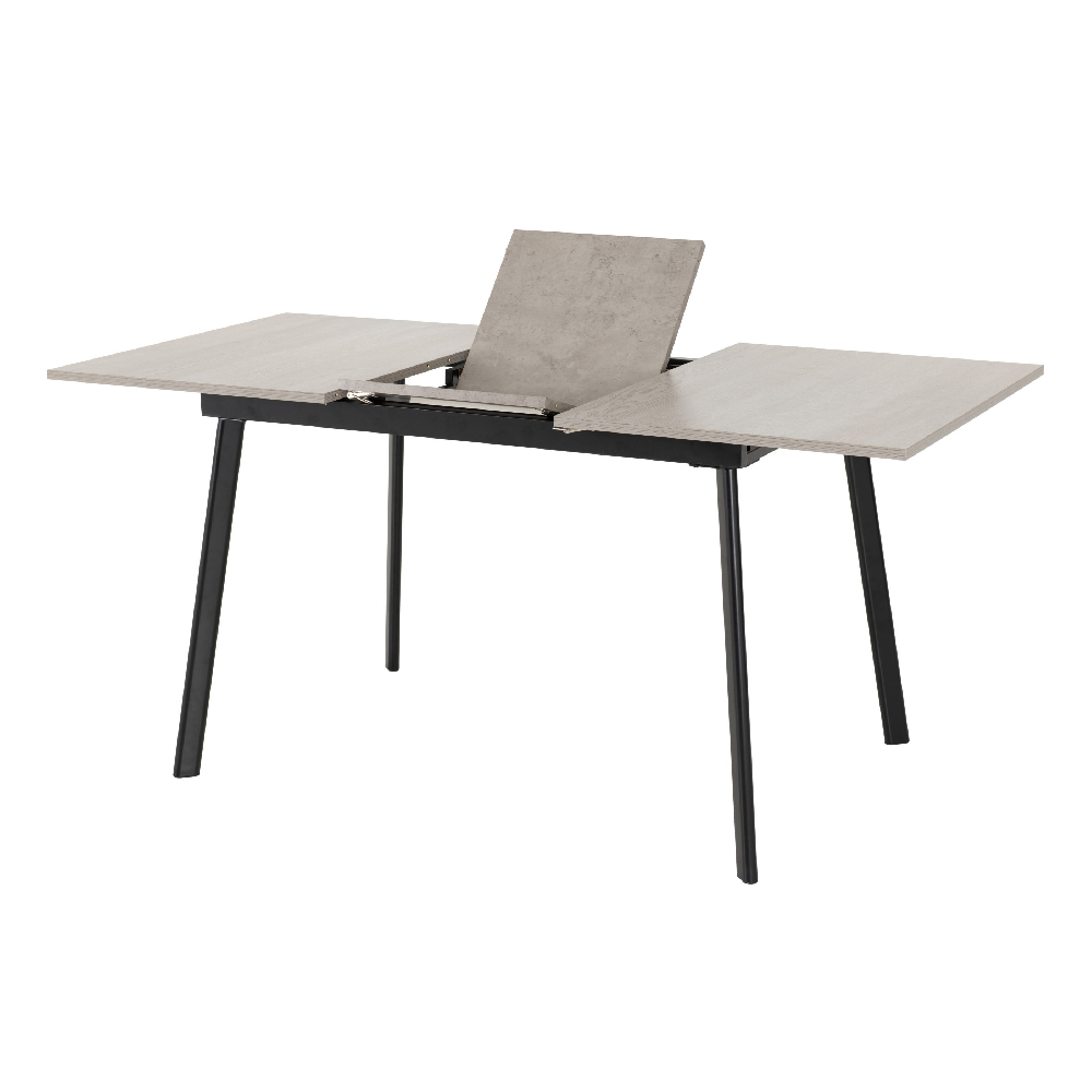 Avah Extending Concrete Dining Table With 4 Grey Chairs