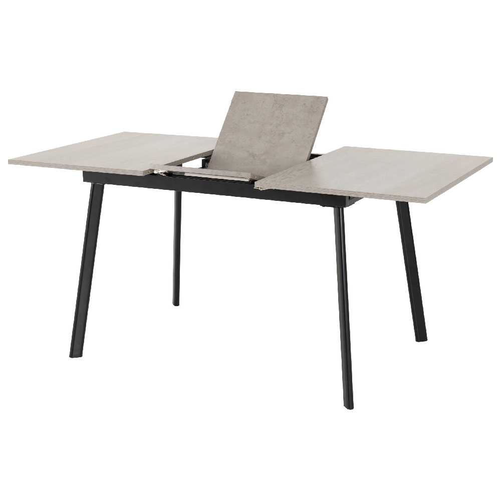 Avah Extending Concrete Dining Table With 4 Lyster Blue Chairs