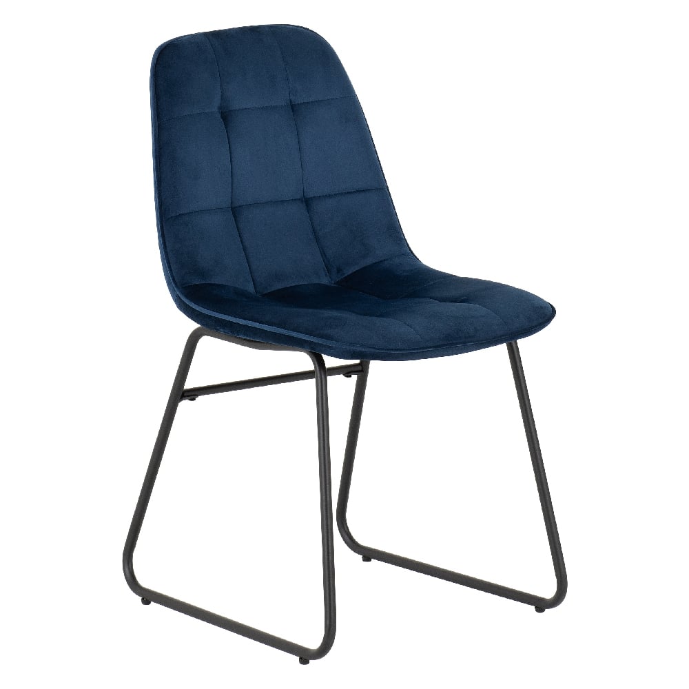 Avah Extending Concrete Dining Table With 4 Lyster Blue Chairs