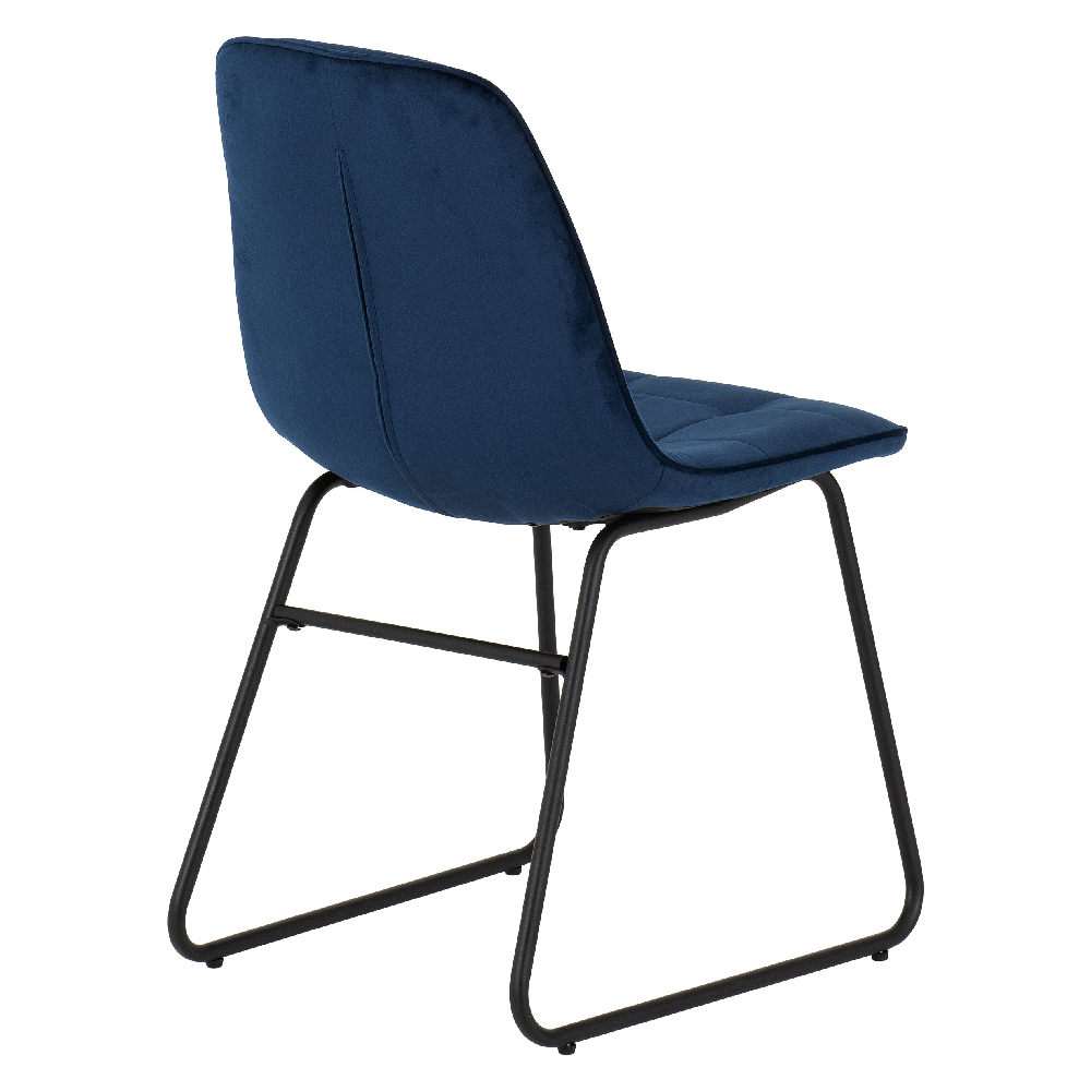 Avah Extending Concrete Dining Table With 4 Lyster Blue Chairs