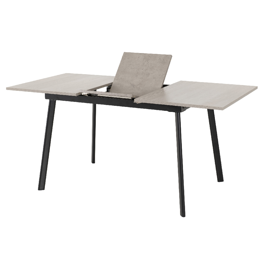 Avah Extending Concrete Dining Table With 4 Lyster Grey Chairs