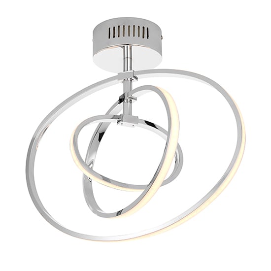 Product photograph of Avali Led 3 Lights Semi Flush Ceiling Light In Chrome from Furniture in Fashion