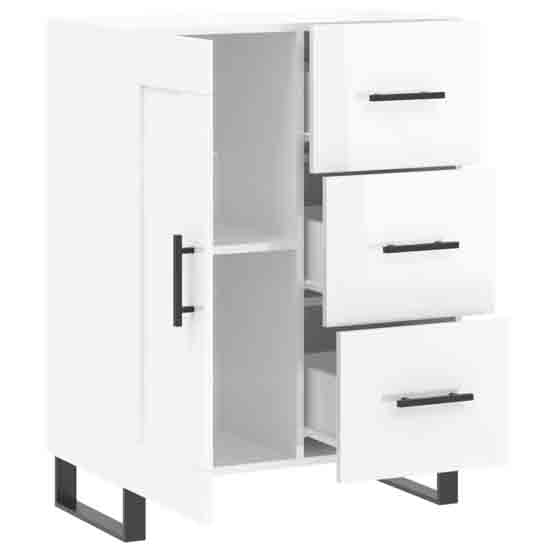 Avalon High Gloss Sideboard With 1 Door 3 Drawers In White