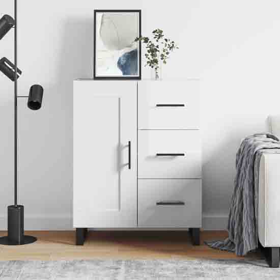 Read more about Avalon high gloss sideboard with 1 door 3 drawers in white