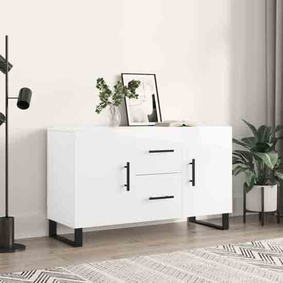 Read more about Avalon high gloss sideboard with 2 doors 2 drawers in white