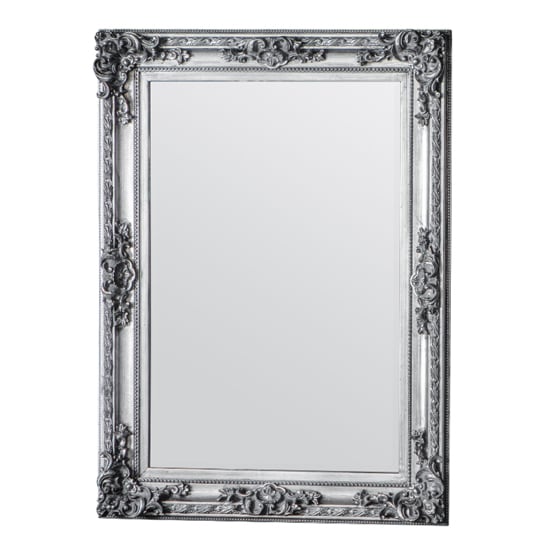 Product photograph of Avalon Rectangular Wooden Wall Mirror In Silver from Furniture in Fashion