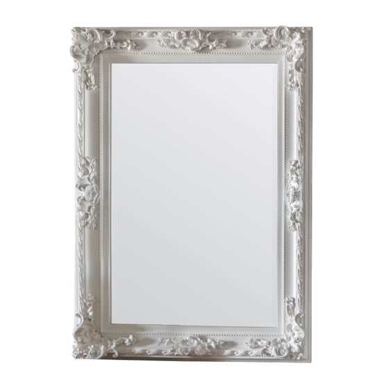 Photo of Avalon rectangular wooden wall mirror in white
