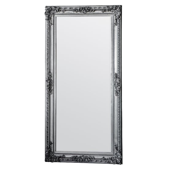 Avalon Wooden Leaner Floor Mirror In Silver