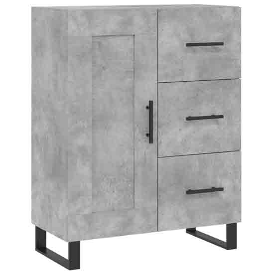Avalon Wooden Sideboard With 1 Door 3 Drawers In Concrete Grey