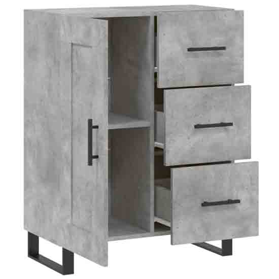 Avalon Wooden Sideboard With 1 Door 3 Drawers In Concrete Grey