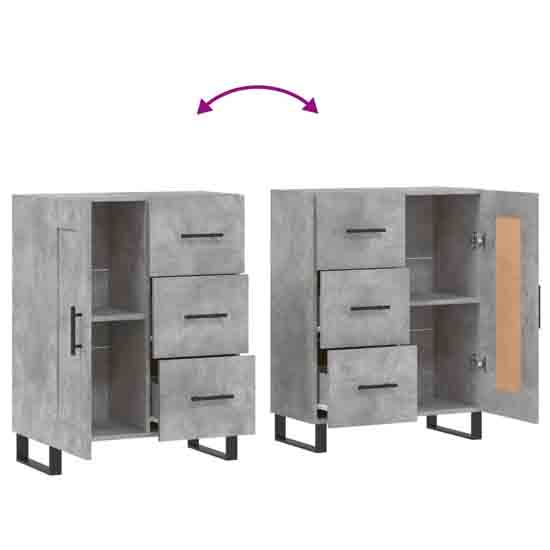 Avalon Wooden Sideboard With 1 Door 3 Drawers In Concrete Grey