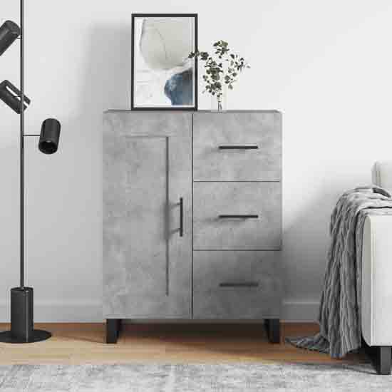 Read more about Avalon wooden sideboard with 1 door 3 drawers in concrete grey
