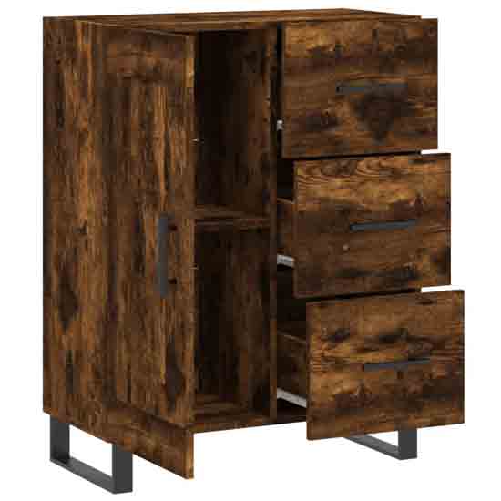 Avalon Wooden Sideboard With 1 Door 3 Drawers In Smoked Oak