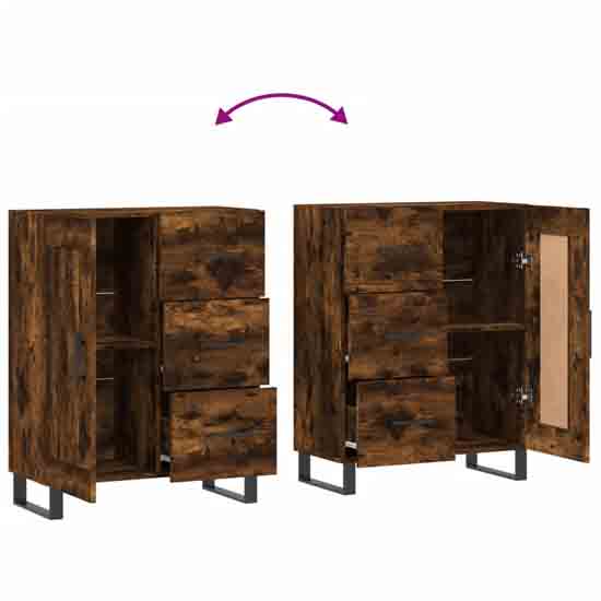 Avalon Wooden Sideboard With 1 Door 3 Drawers In Smoked Oak
