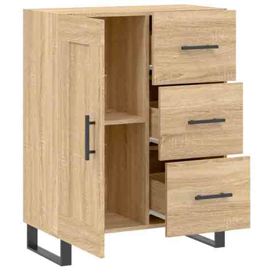 Avalon Wooden Sideboard With 1 Door 3 Drawers In Sonoma Oak