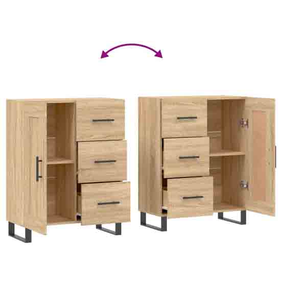 Avalon Wooden Sideboard With 1 Door 3 Drawers In Sonoma Oak