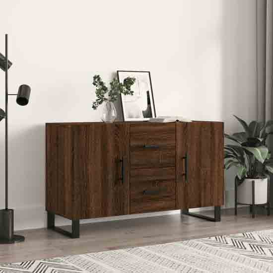 Avalon Wooden Sideboard With 2 Doors 2 Drawers In Brown Oak
