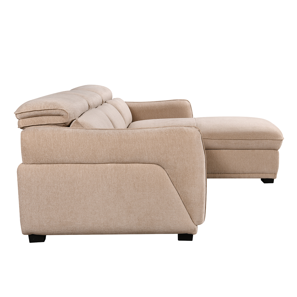 Avani Fabric Right-Handed Sofa Bed in Rye