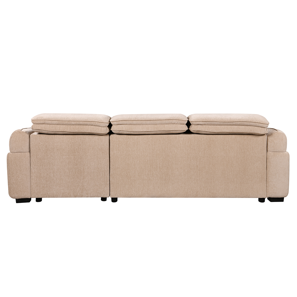 Avani Fabric Right-Handed Sofa Bed in Rye