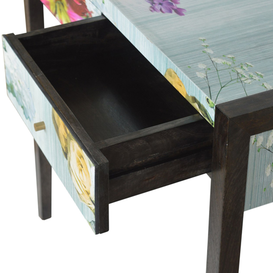 Avanti Wooden Console Table In Floral Pattern_3