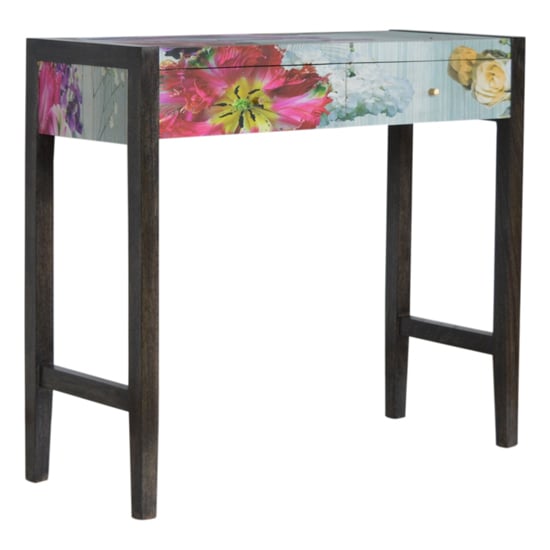 Avanti Wooden Console Table In Floral Pattern_1