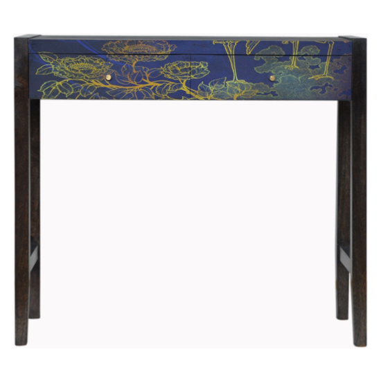 Avanti Wooden Console Table In Midnight Blue Pattern_2
