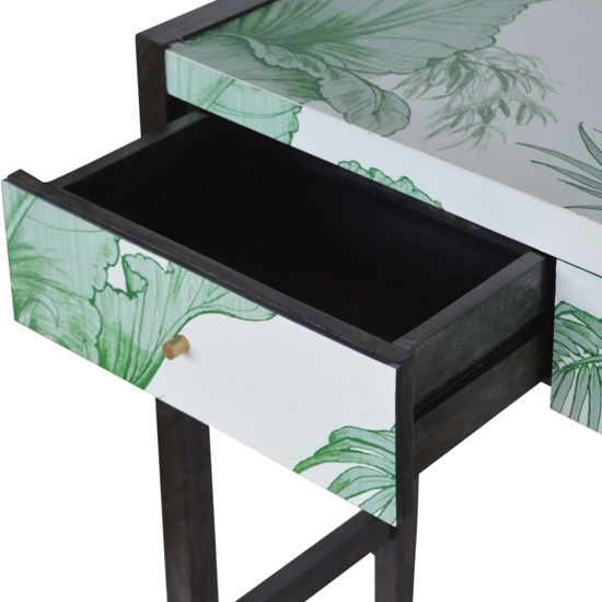Avanti Wooden Console Table In Tropical Pattern_3