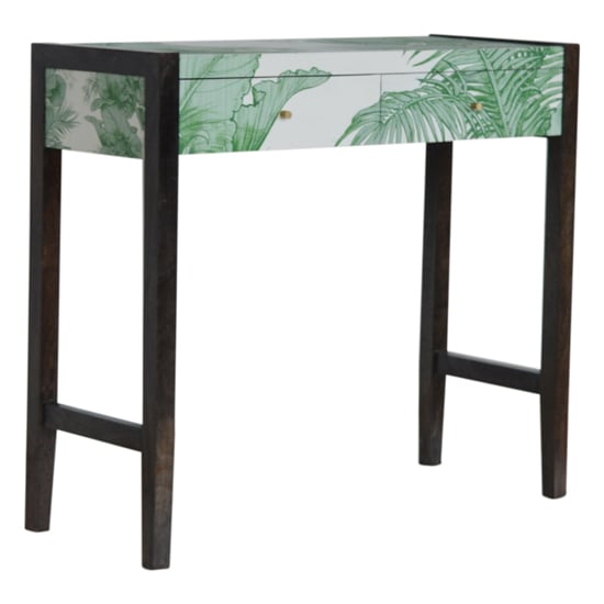 Avanti Wooden Console Table In Tropical Pattern