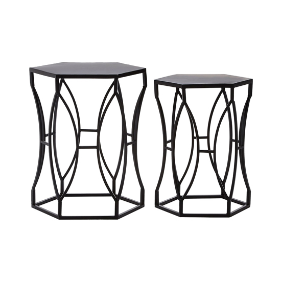 Avantis Set Of 2 Iron Side Tables In Avantis Set of 2 Tall Side Tables