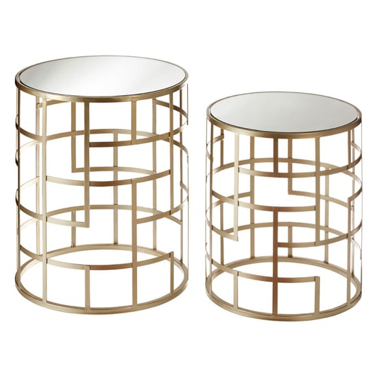 Avanto Round Glass Set of 2 Side Tables With Multi Box Frame_2