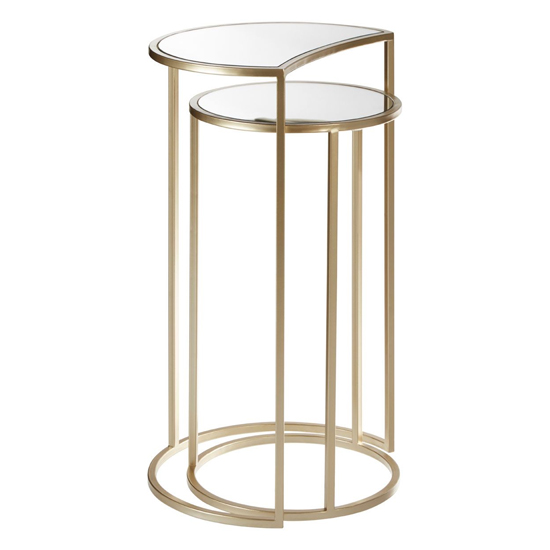 Avanto Round Glass Top Set of 2 Side Tables With Metal Frame_2