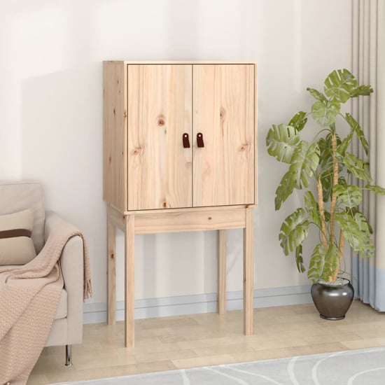 Product photograph of Aveiro Pinewood Highboard With 2 Doors In Brown from Furniture in Fashion