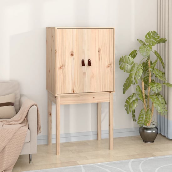 Aveiro Pinewood Highboard With 2 Doors In Brown