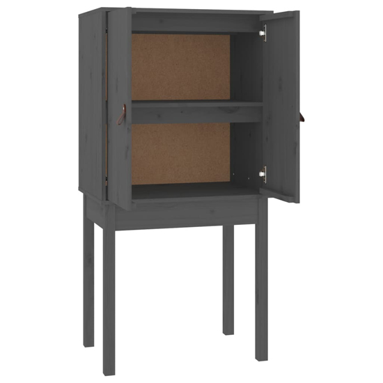 Aveiro Pinewood Highboard With 2 Doors In Grey