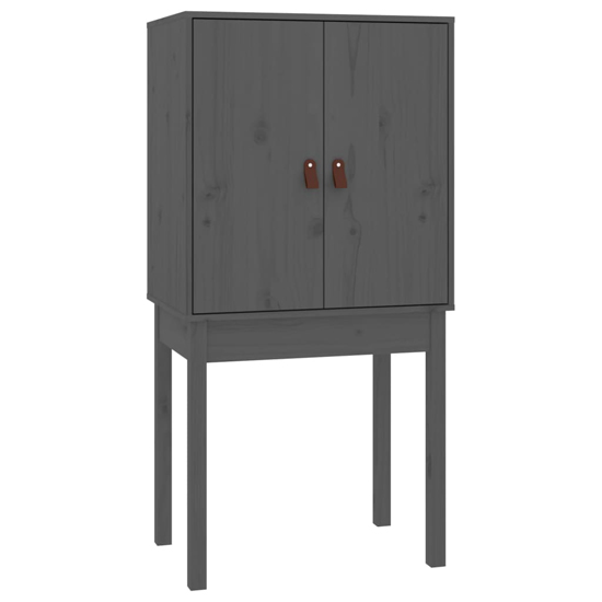 Aveiro Pinewood Highboard With 2 Doors In Grey