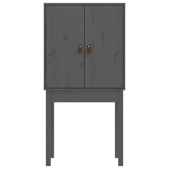 Aveiro Pinewood Highboard With 2 Doors In Grey