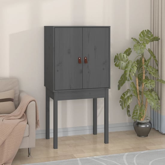 Read more about Aveiro pinewood highboard with 2 doors in grey
