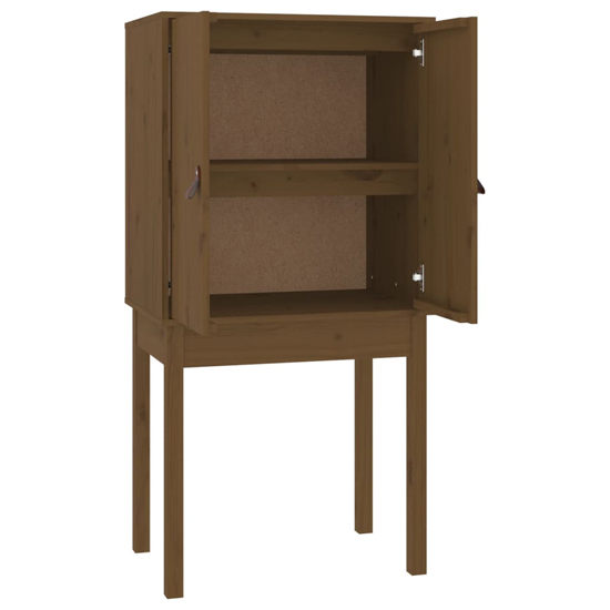 Aveiro Pinewood Highboard With 2 Doors In Honey Brown