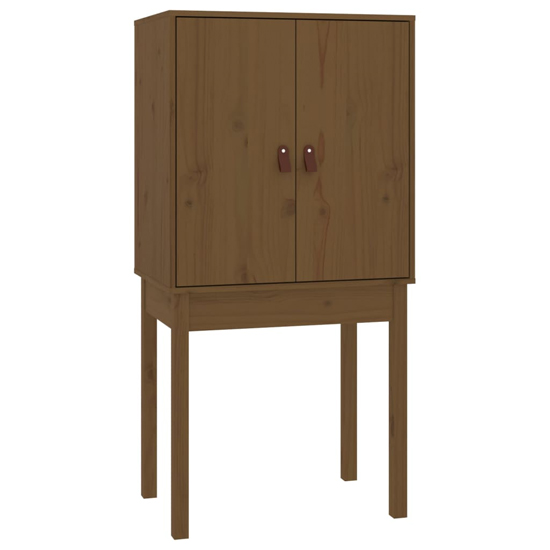 Aveiro Pinewood Highboard With 2 Doors In Honey Brown