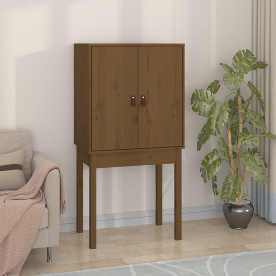 Read more about Aveiro pinewood highboard with 2 doors in honey brown