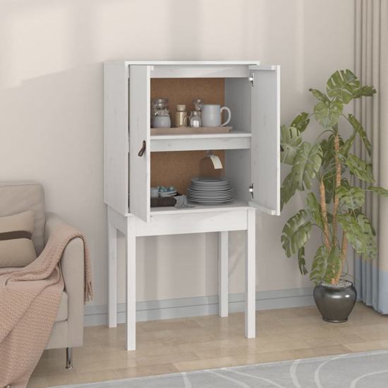 Aveiro Pinewood Highboard With 2 Doors In White