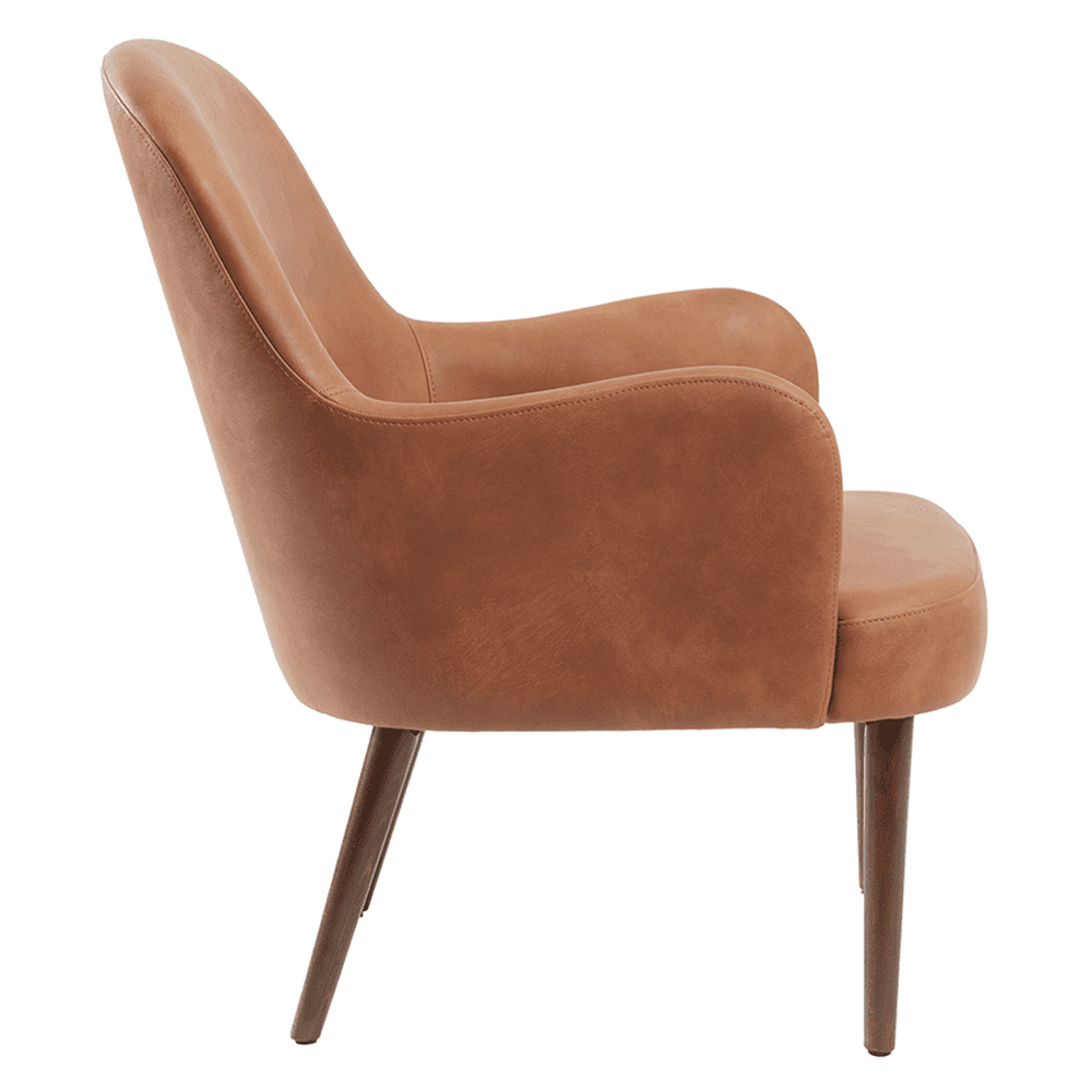 Avelay Faux Leather 1 Seater Sofa In Cognac