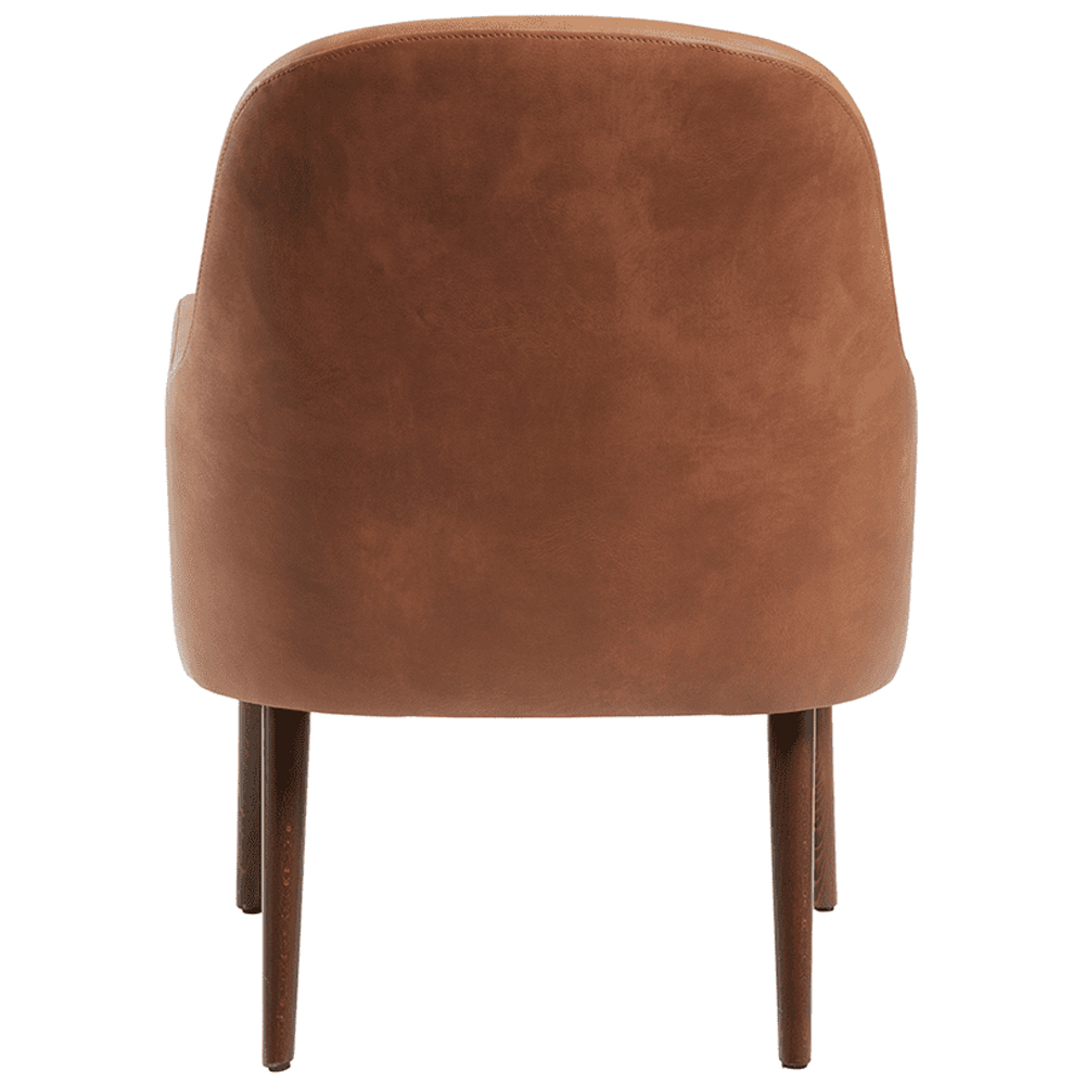 Avelay Faux Leather 1 Seater Sofa In Cognac