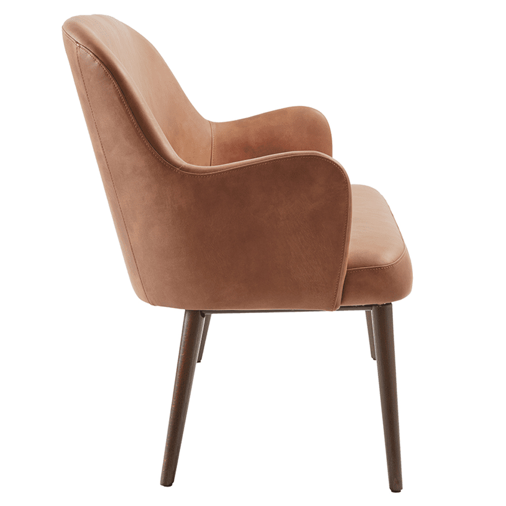 Avelay Faux Leather 2 Seater Sofa In Cognac