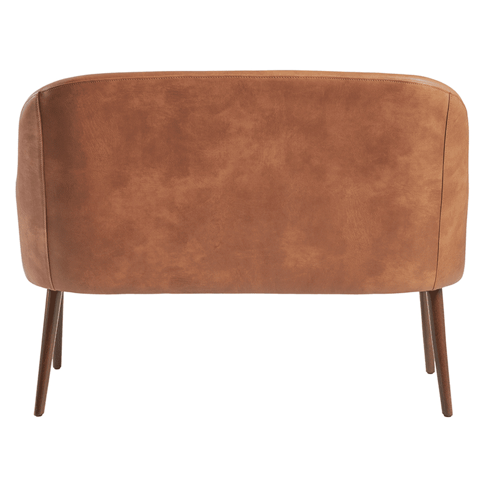 Avelay Faux Leather 2 Seater Sofa In Cognac