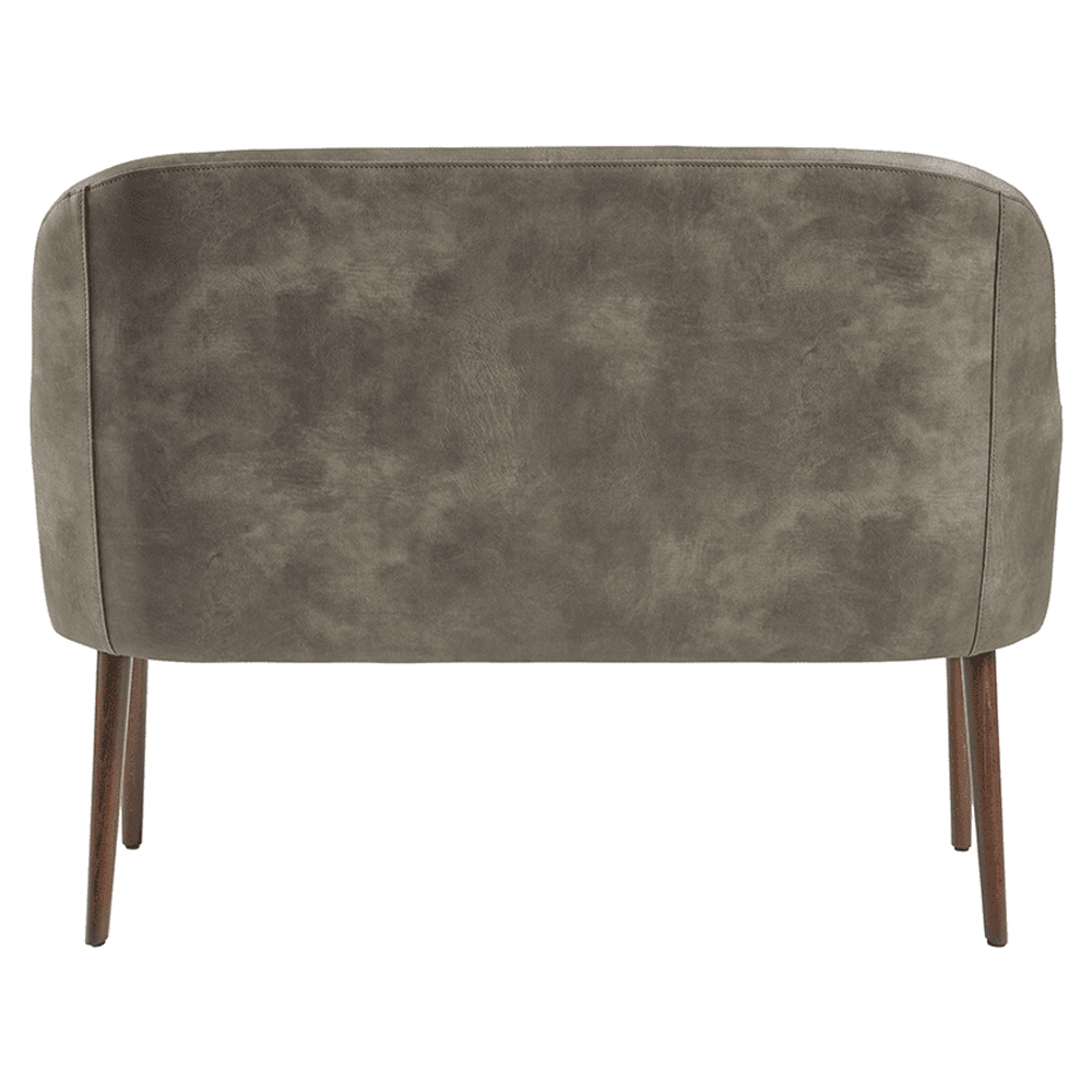 Avelay Faux Leather 2 Seater Sofa In Steel Grey