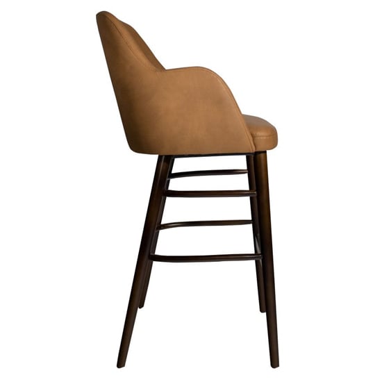Avelay Faux Leather Bar Stool In Vintage Cognac_2